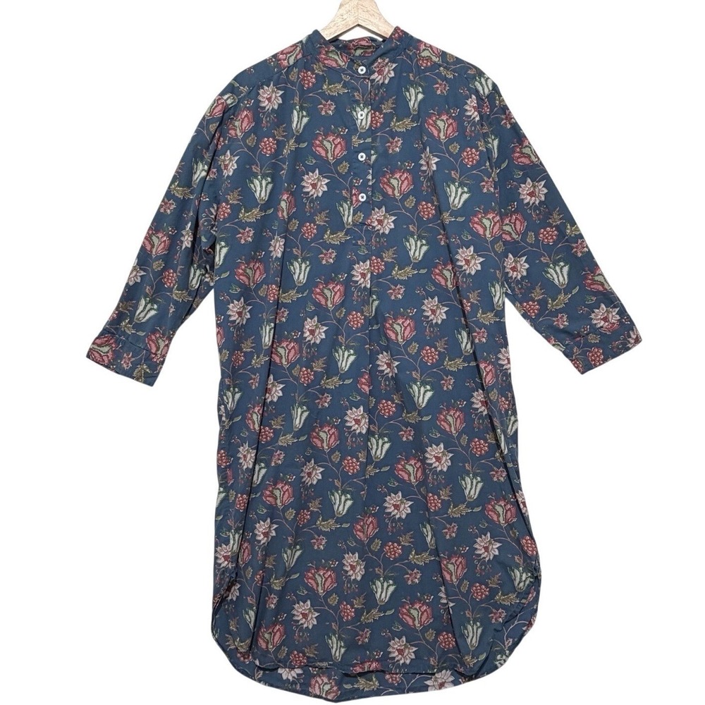 J. Peterman Marie Antoinette Nightgown Shirt Womens Sz Small Floral Cotton *Read